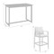 Armen Living Grand Outdoor Patio 5-Piece Bar Table Set in Aluminum with Gray Cushions 840254333321 - alternate 7